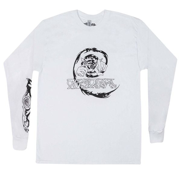 Koszulka z długim rękawem Mesmer Spikey Spiral. Białe bluzki damskie MESMER, bez wzorów, sportowe, bez kołnierzyka, bez ramiączek. Za 187.00 zł.