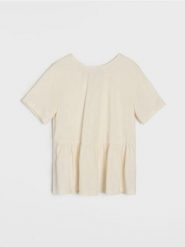 Koszula z domieszką lnu - kremowy. Białe koszule damskie Sinsay, l, bez wzorów, bez kołnierzyka, bez ramiączek. Za 39.99 zł.