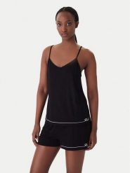 KARL LAGERFELD Piżama B1W45011 Czarny Regular Fit. Czarne piżamy damskie KARL LAGERFELD, bez wzorów, z wiskozy, bez ramiączek. Za 529.99 zł.