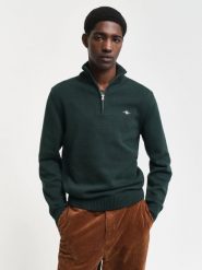 Gant sweter bez rękawów z dzianiny Mężczyźni Bawełna zielony, M. Zielone swetry męskie GANT, m, bez wzorów, z bawełny, sportowe, bez kołnierzyka, bez ramiączek. Za 699.95 zł.