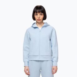 Bluza damska Pitbull Discovery Hooded Zip. Niebieskie bluzy damskie PITBULL, m, bez wzorów, z bawełny, eleganckie, bez ramiączek, bez kaptura. Za 249.99 zł.