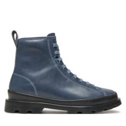 Botki Camper. Niebieskie botki damskie Camper, bez wzorów, bez obcasa, na płaskiej podeszwie, bez zapięcia. Za 679.99 zł.