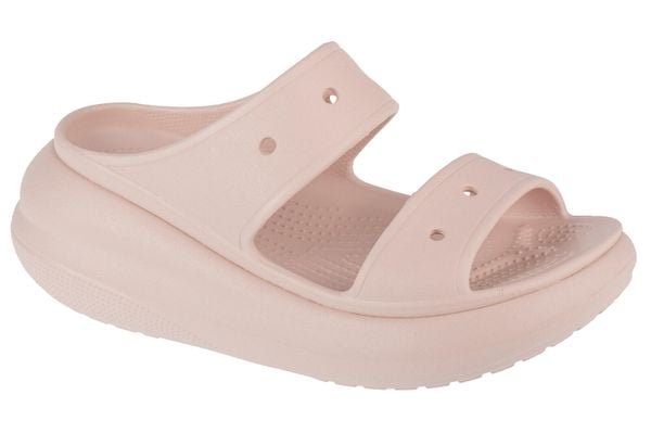 Klapki damskie Crocs 2076706UR. Czerwone klapki damskie Crocs, bez wzorów, z materiału, bez obcasa, bez zapięcia. Za 318.00 zł.