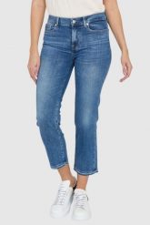 7 FOR ALL MANKIND Jasnoniebieskie jeansy THE STRAIGHT CROP SLIM ILLUSION Stride. Niebieskie jeansy damskie 7 for all mankind, bez wzorów, z bawełny. W wyprzedaży za 499.99 zł.