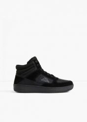 Wysokie sneakersy Kappa. Czarne buty sportowe męskie bonprix, bez wzorów, z materiału, za kostkę, bez zapięcia. Za 189.99 zł.