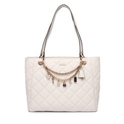 Torebka Guess. Białe shopperki damskie Guess, z aplikacjami, bez dodatków. Za 749.99 zł.