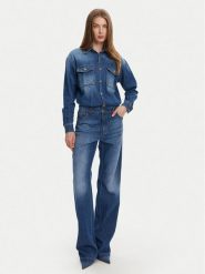 Elisabetta Franchi Kombinezon TJ-38D-51E2 Niebieski Regular Fit. Niebieskie sukienki damskie Elisabetta Franchi, bez wzorów, z bawełny, bez kołnierzyka, bez ramiączek. Za 1,799.00 zł.