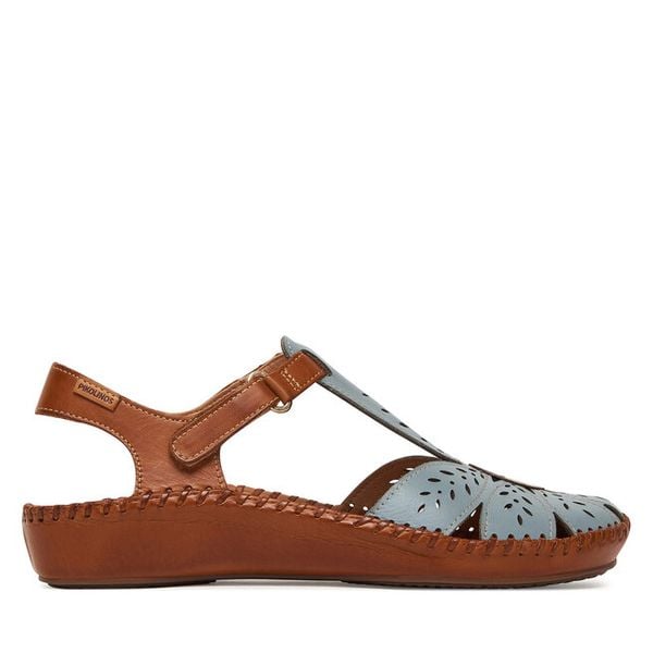 Sandały Pikolinos. Niebieskie sandały damskie Pikolinos, bez wzorów, bez obcasa, na płaskiej podeszwie, bez zapięcia. Za 409.99 zł.