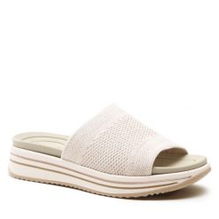 Klapki Remonte. Czerwone klapki damskie Remonte, bez wzorów, bez obcasa, bez zapięcia. Za 259.99 zł.