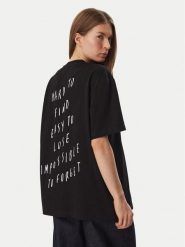Karl Lagerfeld Jeans T-Shirt B4W17076 Czarny Relaxed Fit. Czarne t-shirty damskie Karl Lagerfeld Jeans, l, bez wzorów, z bawełny, bez kołnierzyka, bez ramiączek. Za 299.99 zł.