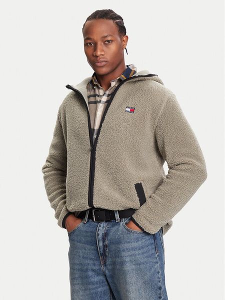 Tommy Jeans Bluza DM0DM19224 Zielony Regular Fit. Zielone bluzy męskie Tommy Jeans, m, bez wzorów, z jeansu, bez ramiączek, bez kaptura. Za 489.99 zł.