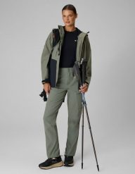 4F Spodnie trekkingowe szybkoschnące damskie - khaki S. Brązowe spodnie sportowe damskie 4F, bez wzorów, z materiału, trekkingowe. Za 299.99 zł.