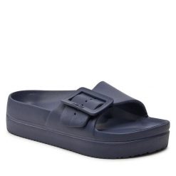 Klapki Big Star Shoes. Niebieskie klapki damskie BIG STAR SHOES, bez wzorów, retro, bez obcasa, bez zapięcia. Za 49.99 zł.