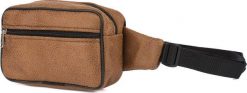 Beltimore Męska saszetka biodrówka nerka na pas regulowana skóra eko brąz F48. Saszetki i nerki męskie Beltimore, bez wzorów, ze skóry. Za 45.00 zł.