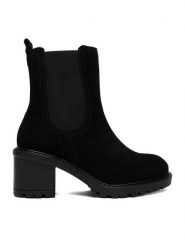 Lasocki Botki CEO-WI16-GAMMA-01 Czarny. Czarne botki damskie Lasocki, bez wzorów, ze skóry, bez obcasa, na słupku, bez zapięcia. Za 249.99 zł.