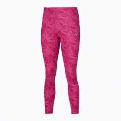Legginsy do biegania damskie Mizuno 7/8 Printed. Czerwone legginsy damskie Mizuno, bez wzorów, z elastanu. Za 98.99 zł.