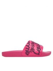 Versace Jeans Couture Klapki 79VA3SQ1 Różowy. Czerwone klapki damskie Versace Jeans Couture, bez wzorów, z jeansu, bez obcasa, bez zapięcia. Za 249.99 zł.