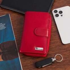 Portfel skórzany damski duży pionowy RFiD skóra klasyk czerwony Beltimore A07. Czerwone portfele damskie ze skóry. Za 69.90 zł.