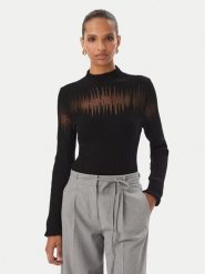 Rinascimento Bluzka CFM0012380003 Czarny Slim Fit. Czarne bluzki damskie Rinascimento, m, bez wzorów, z wiskozy, bez kołnierzyka, bez ramiączek. Za 359.99 zł.