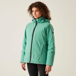 Kurtka turystyczna damska Reeah wodoodporna ocieplana. Niebieskie kurtki sportowe damskie Regatta, bez wzorów, bez ramiączek, bez kaptura, trekkingowe. W wyprzedaży za 259.99 zł.