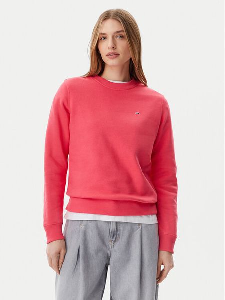 Tommy Jeans Bluza Flag DW0DW19959 Różowy Regular Fit. Czerwone bluzy damskie Tommy Jeans, s, bez wzorów, z bawełny, bez ramiączek, bez kaptura. Za 289.99 zł.