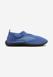 Niebieskie Buty Sportowe z Elastyczną Cholewką do Wody Nimiliara. Niebieskie buty sportowe męskie Born2be, na lato, z aplikacjami, bez zapięcia. Za 34.99 zł.