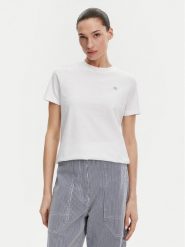 Tommy Hilfiger T-Shirt WW0WW45522 Biały Regular Fit. Białe t-shirty damskie Tommy Hilfiger, xs, bez wzorów, z bawełny, bez kołnierzyka, bez ramiączek. Za 119.99 zł.