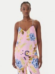 LOLA CASADEMUNT Top LS2615061 Różowy Regular Fit. Czerwone topy damskie LOLA CASADEMUNT, s, bez wzorów, z syntetyku, bez kołnierzyka, bez ramiączek. Za 285.99 zł.