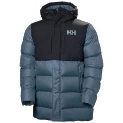 Długa kurtka z kapturem Helly Hansen Active. Niebieskie kurtki męskie Helly Hansen, bez wzorów, z puchu, sportowe, z kapturem. Za 901.50 zł.