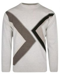 Sweter Wełniany, Beżowy U-neck, Okrągły Dekolt, Męski -DEVIR. Brązowe swetry męskie Devir, m, bez wzorów, z tkaniny, biznesowe, bez kołnierzyka, bez ramiączek. Za 210.00 zł.