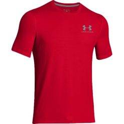 Under Armour Left Chest Lockup Tee 1257616-600. Czerwone t-shirty męskie Under Armour, m, bez wzorów, z bawełny, bez kołnierzyka, bez ramiączek. W wyprzedaży za 89.99 zł.