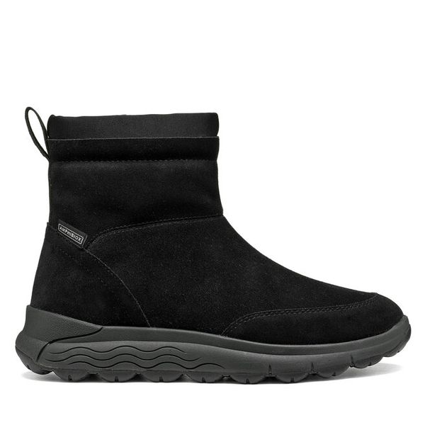 Botki Geox. Czarne botki damskie Geox, bez wzorów, bez obcasa, na płaskiej podeszwie, bez zapięcia. Za 769.99 zł.