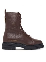Tommy Hilfiger Trzewiki Th Emboss Grain Leather Boot FW0FW09553 Brązowy. Brązowe botki damskie Tommy Hilfiger, bez wzorów, ze skóry, bez obcasa, na płaskiej podeszwie, bez zapięcia. Za 799.99 zł.
