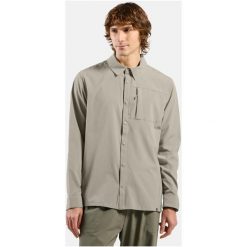 Koszula z długim rękawem męska ODLO Shirt l/s ESSENTIAL. Brązowe koszule męskie ODLO, na lato, l, bez wzorów, z materiału, klasyczne, bez kołnierzyka, bez ramiączek. Za 409.99 zł.