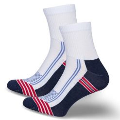 Męskie skarpetki ACTIVE PASKI 413 WH/RD. Białe bielizna sportowa męska Milena, bez wzorów, z bawełny. Za 15.90 zł.