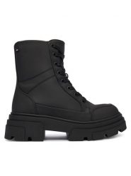 Tommy Hilfiger Trzewiki Tommytech Water Repellent Laceup FW0FW09161 Czarny. Czarne botki damskie Tommy Hilfiger, bez wzorów, ze skóry, bez obcasa, na płaskiej podeszwie, bez zapięcia. Za 599.99 zł.