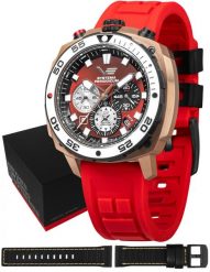 Zegarek męski Vostok Europe VK67-650E724SR czerwony. Czerwone zegarki męskie Vostok Europe, bez wzorów. Za 4,856.41 zł.