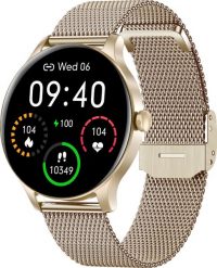 Smartwatch Garett Classy Złoty (CLASSY_ZLOT_STAL). Żółte zegarki smartwatch GARETT, bez wzorów. Za 245.88 zł.