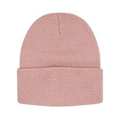 Jednokolorowa Czapka Zimowa Typu Beanie – Zimowa - Blady Róż. Czerwone czapki męskie His Story, na jesień, bez wzorów. Za 40.00 zł.
