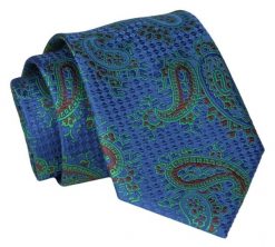 Krawat - ALTIES - Granat, Zielone Paisley. Niebieskie krawaty i muchy Alties, bez wzorów, z tkaniny, eleganckie. Za 49.00 zł.