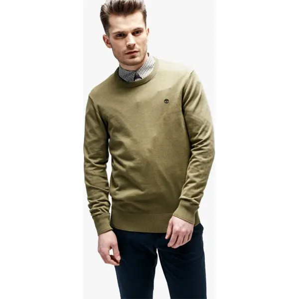 Timberland Sweter Williams River Crew , zielony, rozmiar L. Zielone swetry męskie Timberland, l, bez wzorów, z bawełny, bez kołnierzyka, bez ramiączek. W wyprzedaży za 175.99 zł.