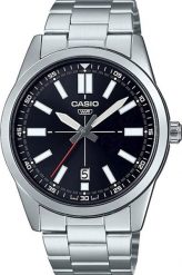 Zegarek Casio Zegarek Męski Casio COLLECTION Czarny Srebrzysty ( 41 mm). Czarne zegarki męskie Casio, bez wzorów. Za 215.59 zł.