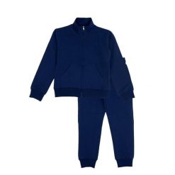 Bluza z pełny zamek błyskawiczny na co dzień. Niebieskie bluzy damskie LEONE 1947 APPAREL, bez wzorów, z dresówki, sportowe, bez ramiączek, bez kaptura. W wyprzedaży za 164.19 zł.