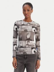 HUGO Bluzka Diraluna 50555473 Szary Regular Fit. Szare bluzki damskie Hugo, m, bez wzorów, z wiskozy, bez kołnierzyka, bez ramiączek. Za 349.99 zł.