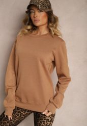Brązowa Bluza z Bawełną i Ściągaczami przy Rękawach Ravemi. Brązowe bluzy damskie Renee, l, bez wzorów, z bawełny, casualowe, bez ramiączek, bez kaptura. Za 34.99 zł.