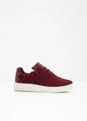 Sneakersy z wyściełaną podeszwą wewnętrzną. Czerwone obuwie sportowe damskie bonprix, bez wzorów, bez zapięcia. Za 109.99 zł.