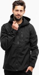 Kurtka męska 4f Kurtka przejściowa softshell z kapturem męska 4F M224 czarna 4FWSS24TSOFM224 20S S. Czarne kurtki męskie 4F, m, bez wzorów, z softshellu, z kapturem. Za 271.78 zł.