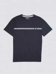 Koszulka męska z nadrukiem granatowa Misser 403. Niebieskie t-shirty męskie BIG STAR, l, bez wzorów, z bawełny, bez kołnierzyka, bez ramiączek. Za 99.99 zł.