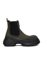 Hunter Sztyblety CEO-SX2405-1 Khaki. Brązowe botki damskie Hunter, bez wzorów, z syntetyku, bez obcasa, na płaskiej podeszwie, bez zapięcia. Za 229.99 zł.