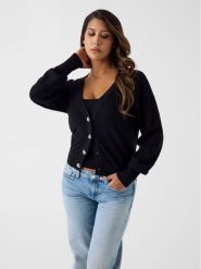 Guess Sweter 183081 Czarny Classic Fit. Czarne swetry nierozpinane damskie Guess, l, z aplikacjami, bez kołnierzyka, bez ramiączek. Za 434.99 zł.